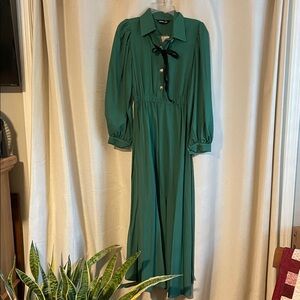 Sister Jane Teal Long Sleeve Dress with Black Bow